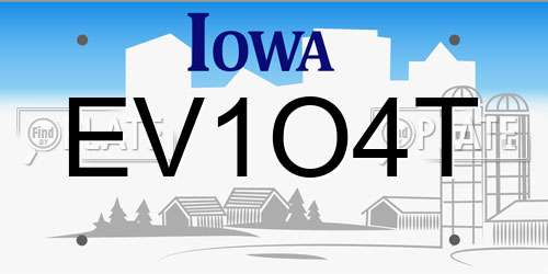 EV1O4T Iowa License Plate