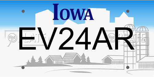 EV24AR Iowa License Plate