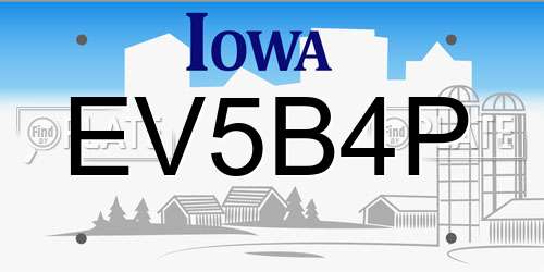 EV5B4P Iowa License Plate