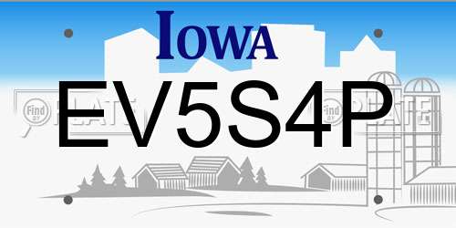 EV5S4P Iowa License Plate