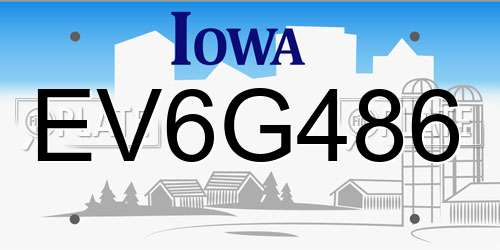EV6G486 Iowa License Plate