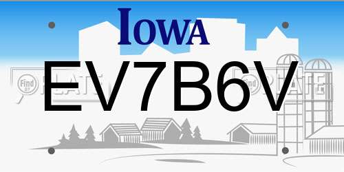 EV7B6V Iowa License Plate