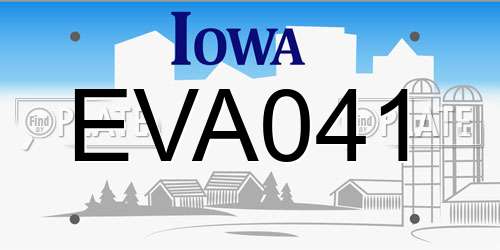 EVA041 Iowa License Plate