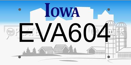 EVA604 Iowa License Plate