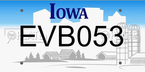 EVB053 Iowa License Plate