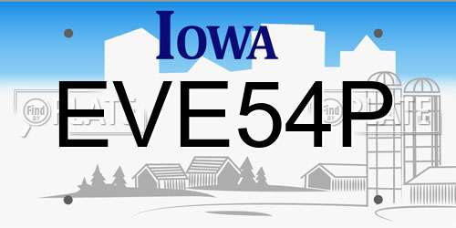 EVE54P Iowa License Plate