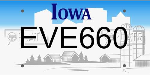 EVE660 Iowa License Plate