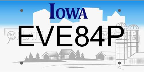 EVE84P Iowa License Plate