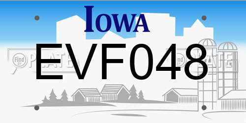 EVF048 Iowa License Plate