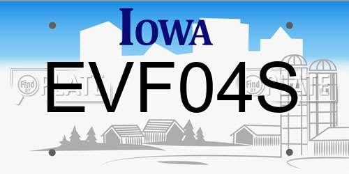 EVF04S Iowa License Plate