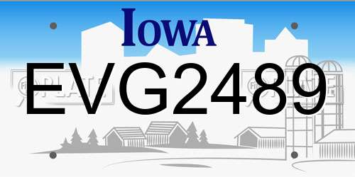 EVG2489 Iowa License Plate