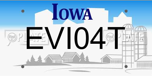 EVI04T Iowa License Plate