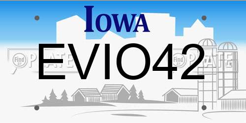 EVIO42 Iowa License Plate