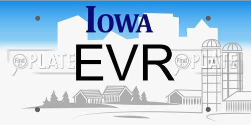 EVR Iowa License Plate