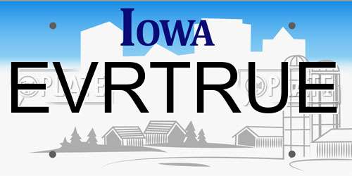 EVRTRUE Iowa License Plate