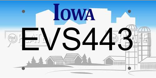 EVS443 Iowa License Plate