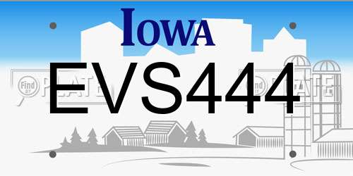 EVS444 Iowa License Plate