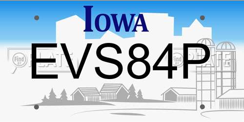 EVS84P Iowa License Plate