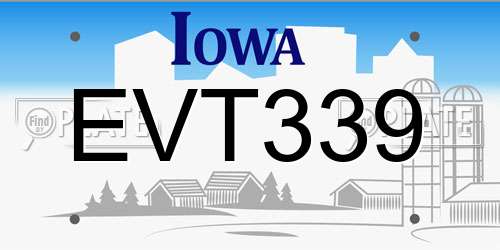 EVT339 Iowa License Plate