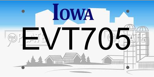 EVT705 Iowa License Plate
