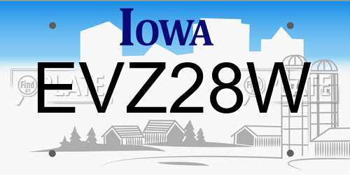 EVZ28W Iowa License Plate
