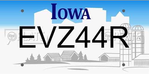 EVZ44R Iowa License Plate