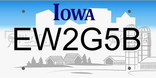 EW2G5B Iowa License Plate