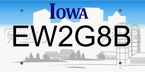 EW2G8B Iowa License Plate