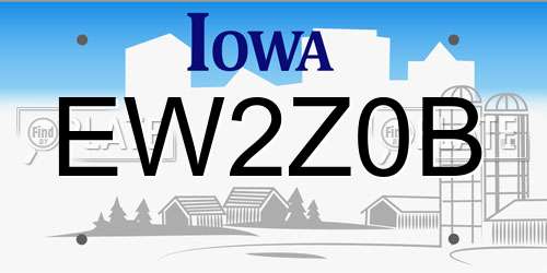 EW2Z0B Iowa License Plate