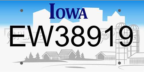 EW38919 Iowa License Plate