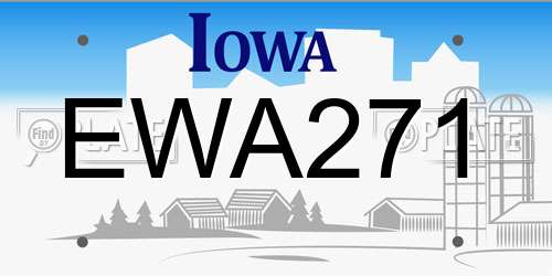 EWA271 Iowa License Plate