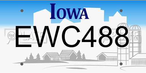 EWC488 Iowa License Plate