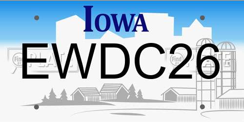 EWDC26 Iowa License Plate
