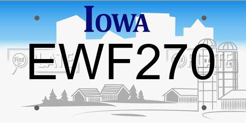 EWF270 Iowa License Plate