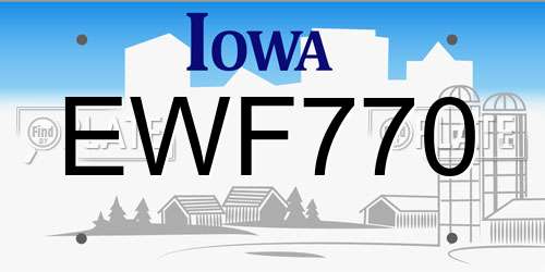 EWF770 Iowa License Plate