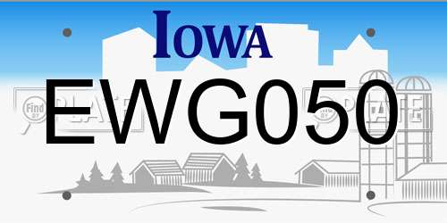 EWG050 Iowa License Plate