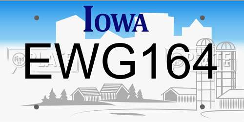 EWG164 Iowa License Plate