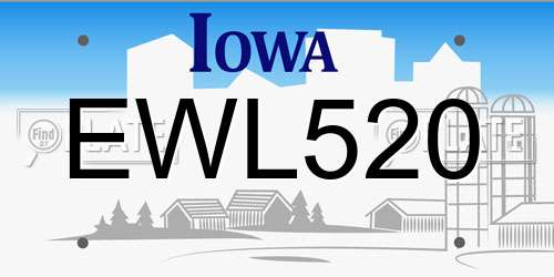 EWL520 Iowa License Plate