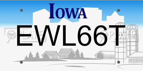 EWL66T Iowa License Plate
