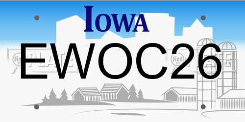 EWOC26 Iowa License Plate