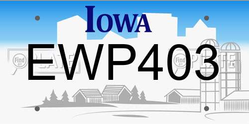 EWP403 Iowa License Plate
