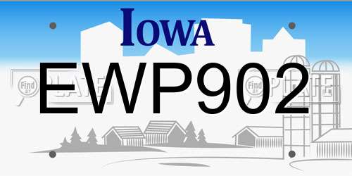 EWP902 Iowa License Plate