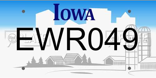 EWR049 Iowa License Plate
