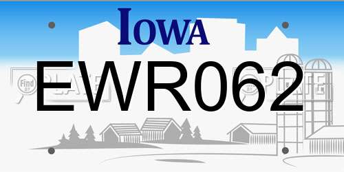EWR062 Iowa License Plate
