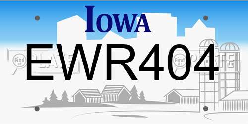 EWR404 Iowa License Plate