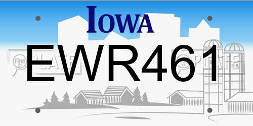 EWR461 Iowa License Plate