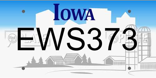 EWS373 Iowa License Plate
