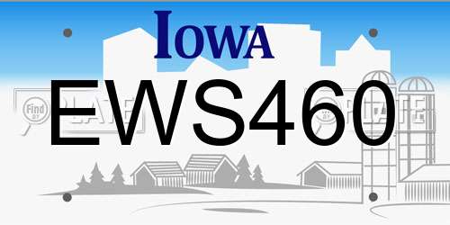 EWS460 Iowa License Plate