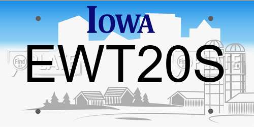 EWT20S Iowa License Plate