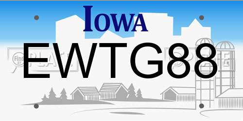 EWTG88 Iowa License Plate